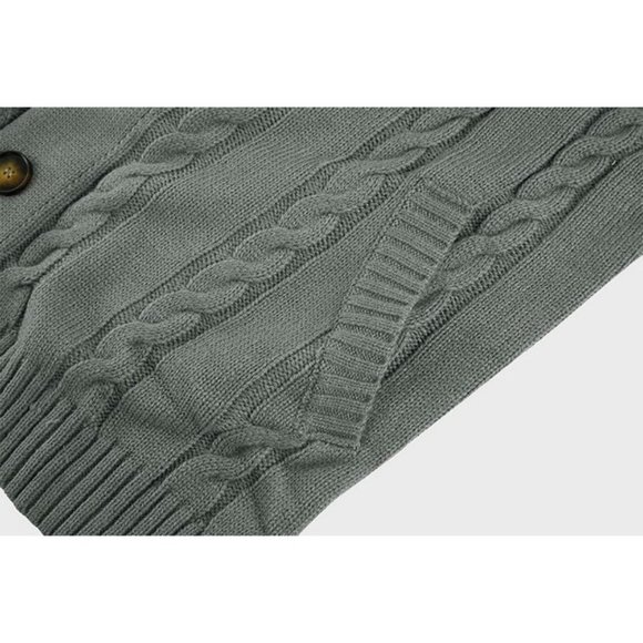 men's Cardigan Sweater Button Down - Grey - Picture 6 of 7